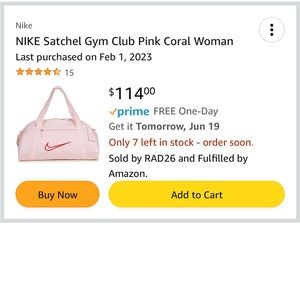 NWT Nike pink duffel bag
